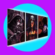 Kit 3 Quadros Decorativos  Stars Wars Darth Vader