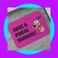 Tapete Porta de Entrada Cão Coragem 55x35cm Antiderrapante