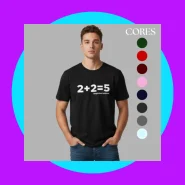 Camiseta Unissex Estampa Piada 2+2=5 100% Algodão