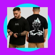 Camiseta Oversized Vegeta Majin 100% Algodão
