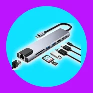 Hub USBC 8 em 1 USB 2.0/3.0 HDMI 4K RJ45 Rede SD TF Docking Station