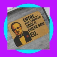 Tapete de Entrada 55x35cm Antiderrapante Poderoso Chefão