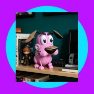 Cão Coragem Action Figure Decorativo 11 cm