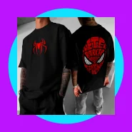 Camiseta Oversized Estampada Homem Aranha
