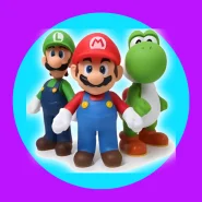 Kit Super Mario 3 Personagens Action Figure: Mario, Luigi e Yoshi