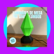Luminária De Mesa The Sims Plumbob USB 24cm Decoração Gamer