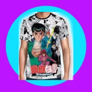 Camiseta Full Print Yu Yu Hakusho Yusuke Hiei Kurama Kuwabara