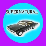 Supernatural Impala 1967 Preto Miniatura 12 centímetros Metal Dean Winchester