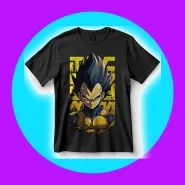 Camiseta Super Vegeta Prince Of Saiyans DBZ 100% Algodão