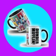 Caneca The Office Personagens Dunder Mifflin Alça Preta