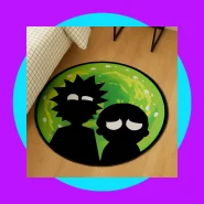 Ricky e Morty Tapete Redondo Antiderrapante 88cm