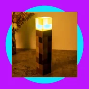 Luminária Tocha Minecraft 4 Cores
