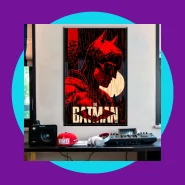 Quadro Batman Vermelho e Vários Outros Herois