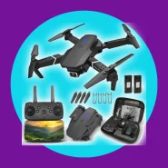 Mini Drone E88 Pro Com Câmera Dupla Wifi Com Case 2 Baterias