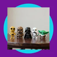 Mini StarWars Action Figures Chibi 8cm Darth Vader C3PO Chewbacca e Outros
