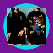 Camiseta Oversized Mario Bros Unissex de Algodão