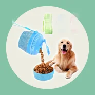 Garrafa Pet Bebedouro 2 em 1 Água Ração Portátil Comedouro Passeio Cachorro Gato