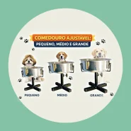 Comedouro ou Bebedouro Pet Ajustável Elevado Com Regulagem Para Cachorros e Gatos