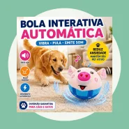 Bola Interativa para Cães com Movimento Automático Vibra e Pula