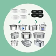 Fonte de Água Inox com Filtro para Cães e Gatos
