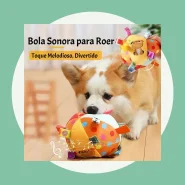 Bola de Pelúcia Sonora para Cães com Guizo Suave 15cm
