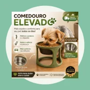 Comedouro e Bebedouro Elevados em Inox para Cães e Gatos