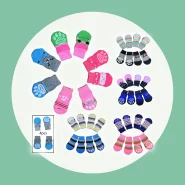 4 Peças de Meia para Pet Cães Gatos Antiderrapante Sapatos