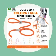 Guia Unificada para Cachorro 1,5m Mewoof Coleira e 2