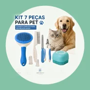 Kit Pet 7 Peças para Cães e Gatos com Escova