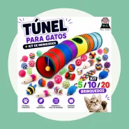 Kit Túnel para Gatos com 5 10 20 Brinquedos Interativos