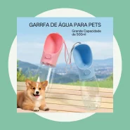 Garrafa de Água Bebedouro Pet Passeio Portátil 500ml para Cachorro