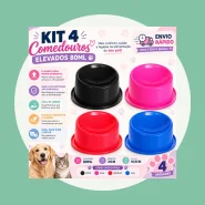 Kit 4 Comedouros Elevados 80ml para Gatos
