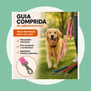 Guia Comprida Adestramento Reforçada Mosquetão Grande Cachorro Pets