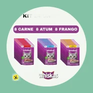 Kit 24 Unidades Whiskas Sachê 85g para Gatos Adultos Sabores