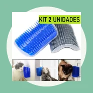 Kit com 2 Escova Parede Gato Brinquedo Pet Tira Pelos
