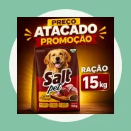 Ração para Cachorro Cães Adultos Salt Pet 15kg Sabor Carne