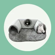 Cama de túnel para gatos 2 em 1 com cama removível para gatos