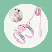 Conjunto De Coleira Para Gatos , Ajustável De Desenho Animado