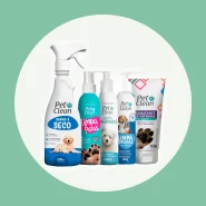 Kit Higiene Pet Clean Banho a Seco Hidratante Limpa Patas, Lágrimas e Orelhas para Cães e Gatos