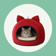 TocaGato  Caminha Toca para Gatos em Veludo com Almofada