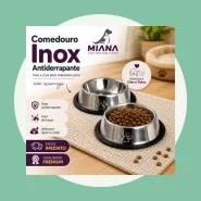 Kit 2 Comedouros em Inox para Cães e Gatos