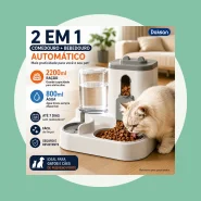Bebedouro e Comedouro 2 em 1 para Pets