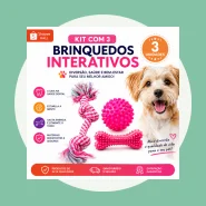 Brinquedos para Cachorro Kit 3 Itens Completo Corda de Algodão