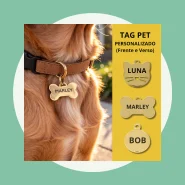 Pingente Tag Identificação Pet Gato Cachorro Gravação Laser