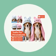 Toalha para Pet Personalizado com Nome capuz orelhinha Macho Fêmea