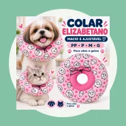 Colar Elizabetano Ajustável Macio Gatos E Cães Pequenos.