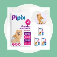 Fralda Higiênica Descartável Para Cães Pet Pipix Fêmea 6 Unidades