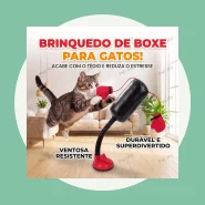 Brinquedo de boxe para gatos com base de ventosa, mangueira universal
