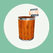 Porta Ração 15 Kg Marrom Tambor com Travas
