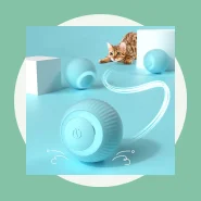 Gato Bola Brinquedo Elétrico Automático Rotação USB Recarga...